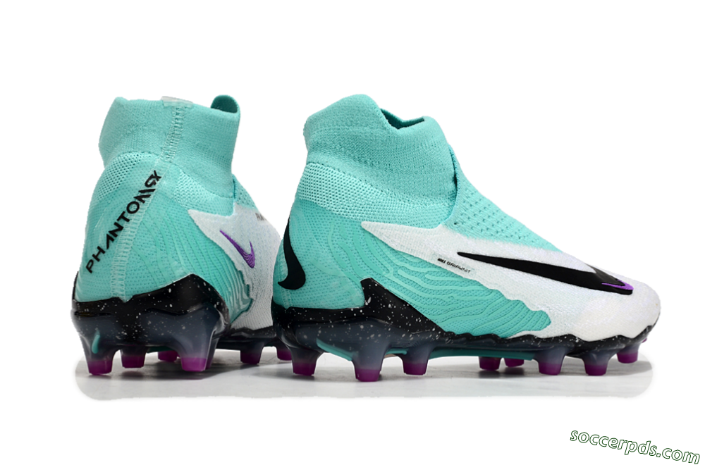 Nike Phantom GX Elite AG High-Tops Football Boots - White/Black/Jade/Purple 7
