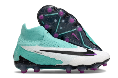 Nike Phantom GX Elite AG High-Tops Football Boots - White/Black/Jade/Purple