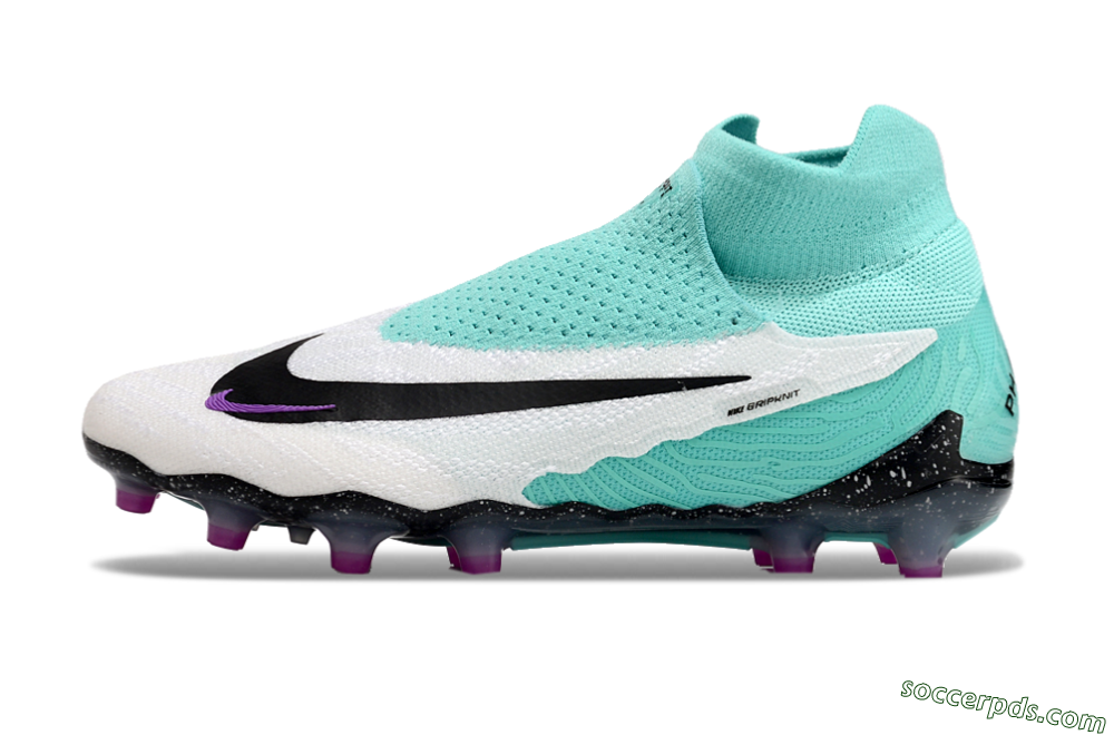 Nike Phantom GX Elite AG High-Tops Football Boots - White/Black/Jade/Purple 2