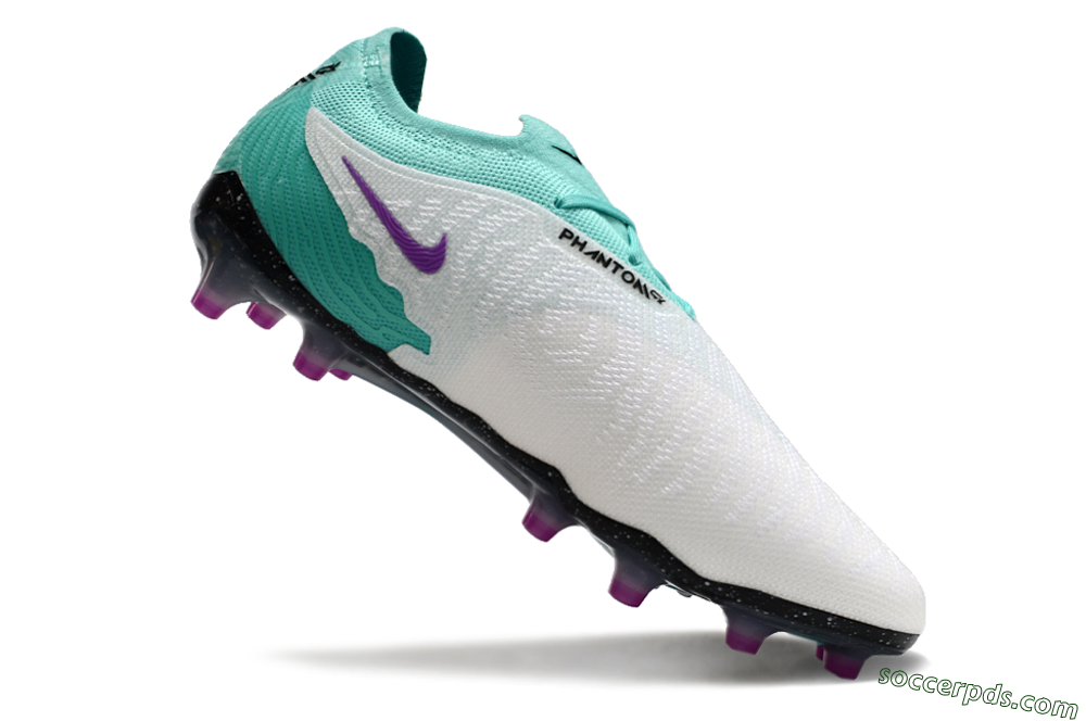 Nike Phantom GX Elite AG Low-Tops Football Boots - White/Black/Jade/Purple 5