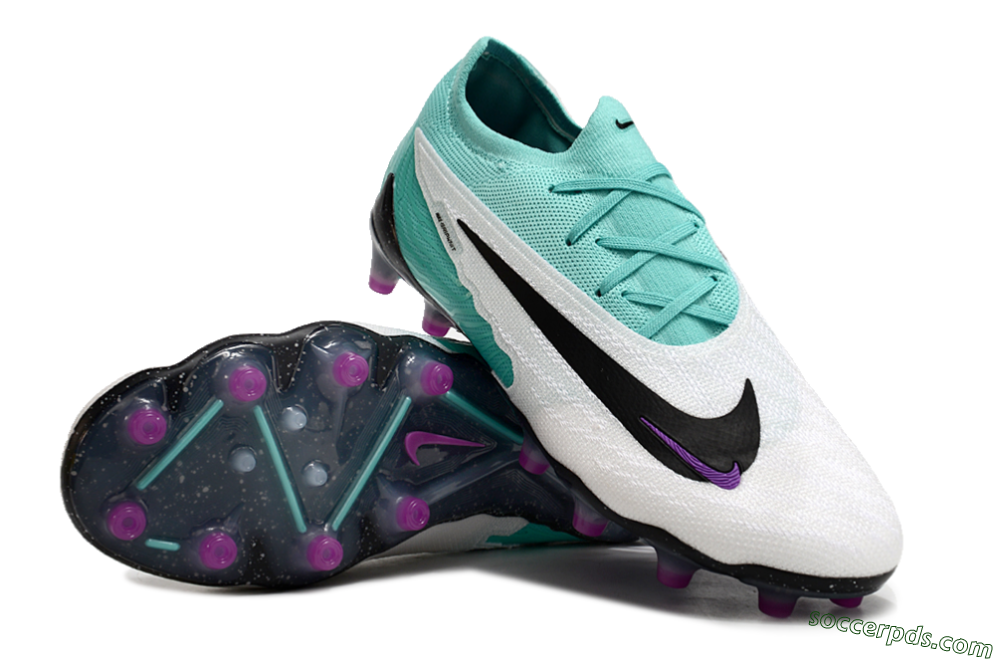 Nike Phantom GX Elite AG Low-Tops Football Boots - White/Black/Jade/Purple 4