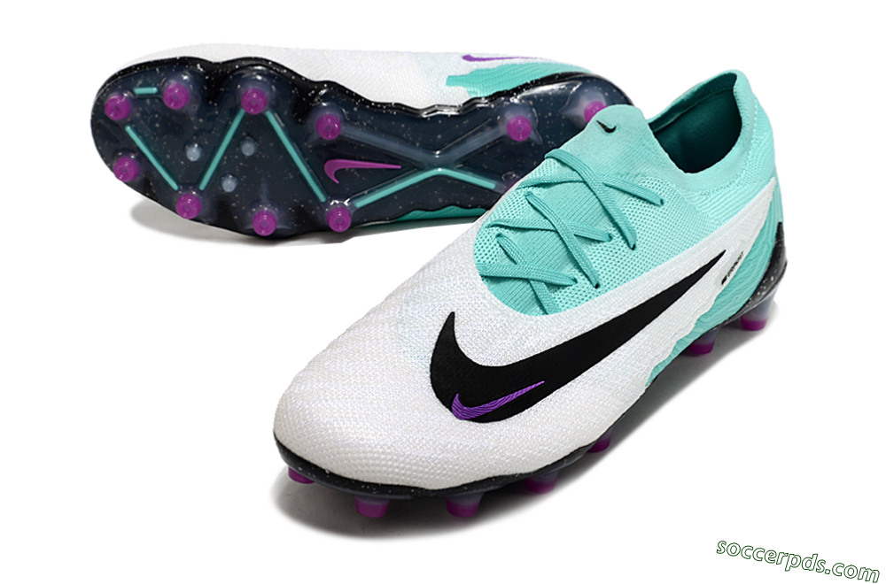 Nike Phantom GX Elite AG Low-Tops Football Boots - White/Black/Jade/Purple 3