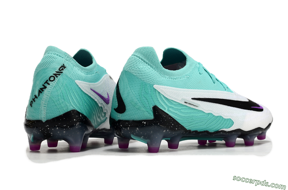 Nike Phantom GX Elite AG Low-Tops Football Boots - White/Black/Jade/Purple 7