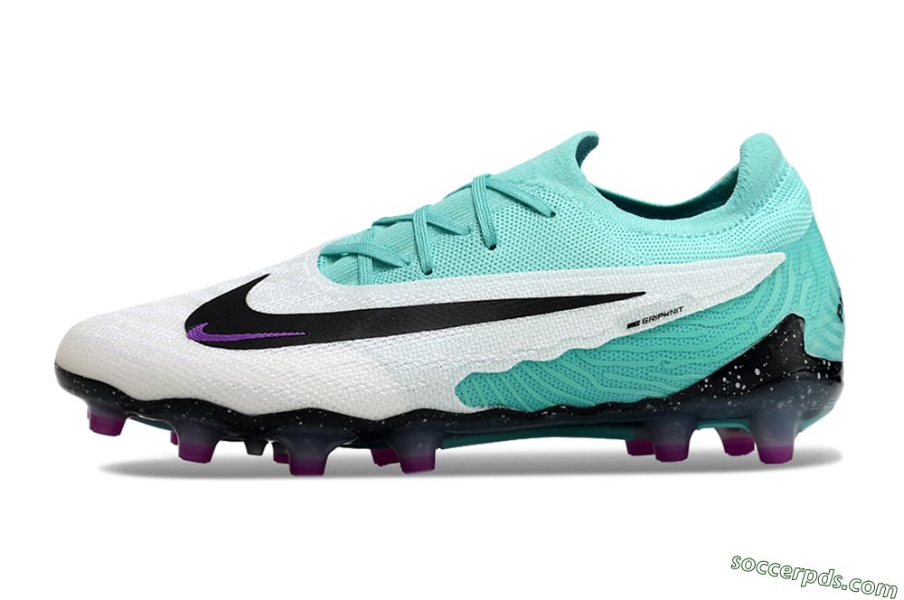 Nike Phantom GX Elite AG Low-Tops Football Boots - White/Black/Jade/Purple 2