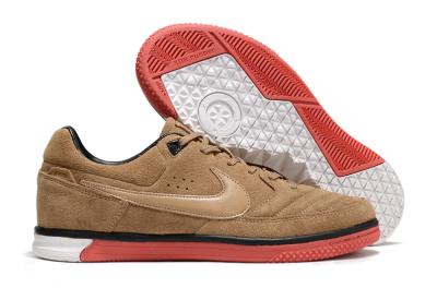 Nike Street Gato IC Low-Tops Football Shoes - Brown/Red/White