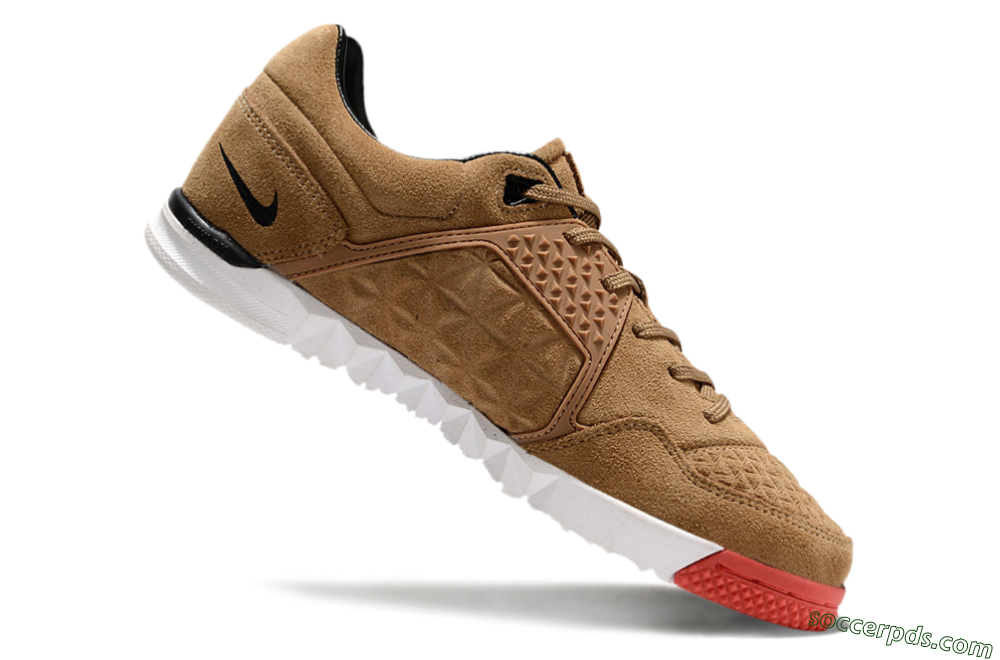 Nike Street Gato IC Low-Tops Football Shoes - Brown/Red/White 4
