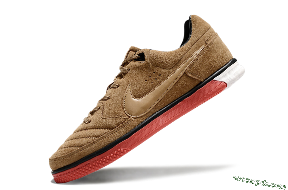 Nike Street Gato IC Low-Tops Football Shoes - Brown/Red/White 5