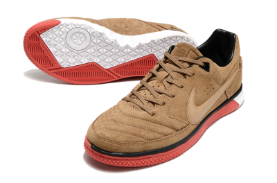 Nike Street Gato IC Low-Tops Football Shoes - Brown/Red/White