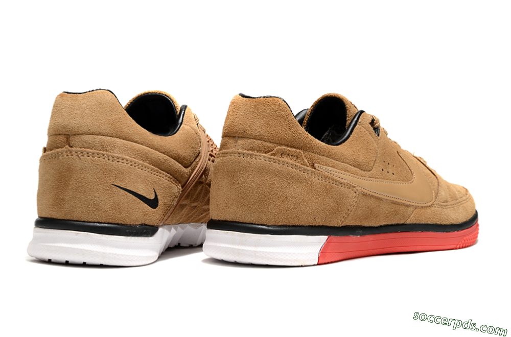 Nike Street Gato IC Low-Tops Football Shoes - Brown/Red/White 6