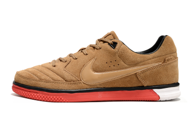 Nike Street Gato IC Low-Tops Football Shoes - Brown/Red/White