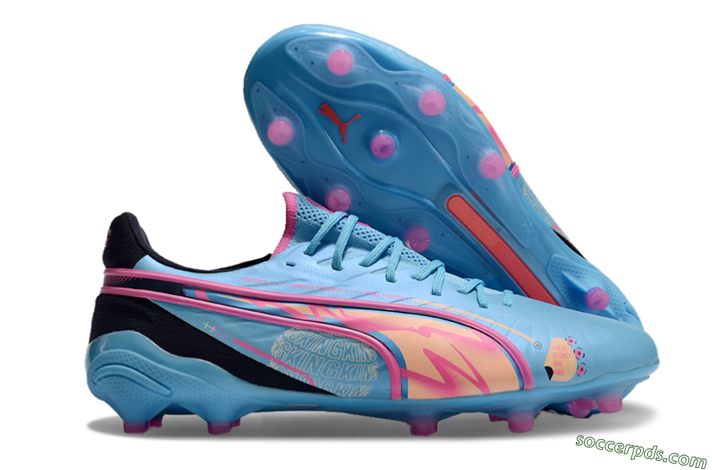 Puma Ultra Ultimate FG Low-Tops Football Boots - Blue/Pink/Black 1