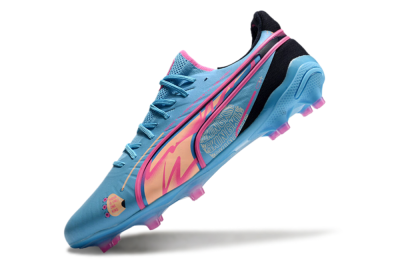 Puma Ultra Ultimate FG Low-Tops Football Boots - Blue/Pink/Black