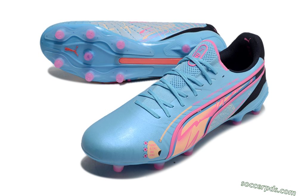 Puma Ultra Ultimate FG Low-Tops Football Boots - Blue/Pink/Black 3