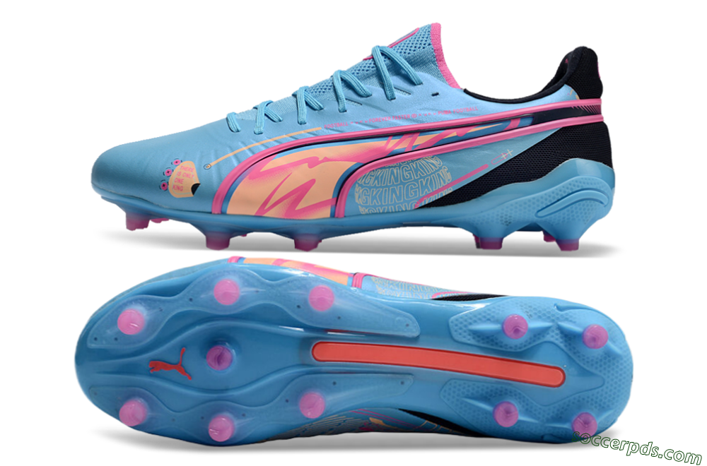 Puma Ultra Ultimate FG Low-Tops Football Boots - Blue/Pink/Black 0
