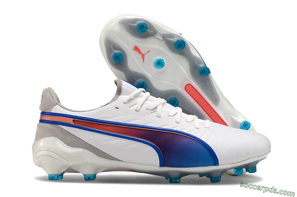 Puma Ultra Ultimate FG Low-Tops Football Boots - White/Blue/Red 1