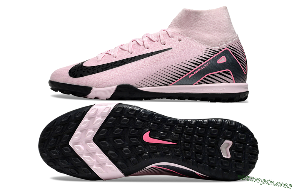 Nike Air Zoom Mercurial Superfly 10 Elite TF High-Tops Football Shoes - Pink/Black 0