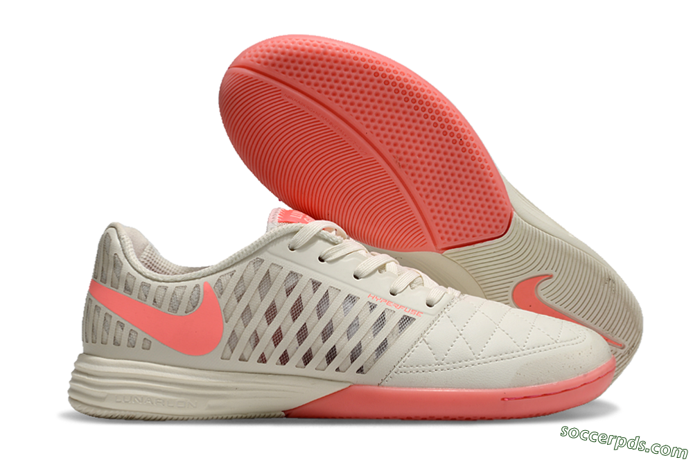 Nike Lunar Gato 2 IC Low-Tops Football Shoes - Beige/Pink 1