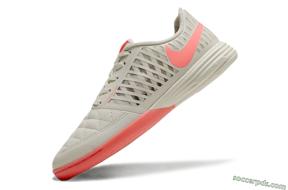 Nike Lunar Gato 2 IC Low-Tops Football Shoes - Beige/Pink 5