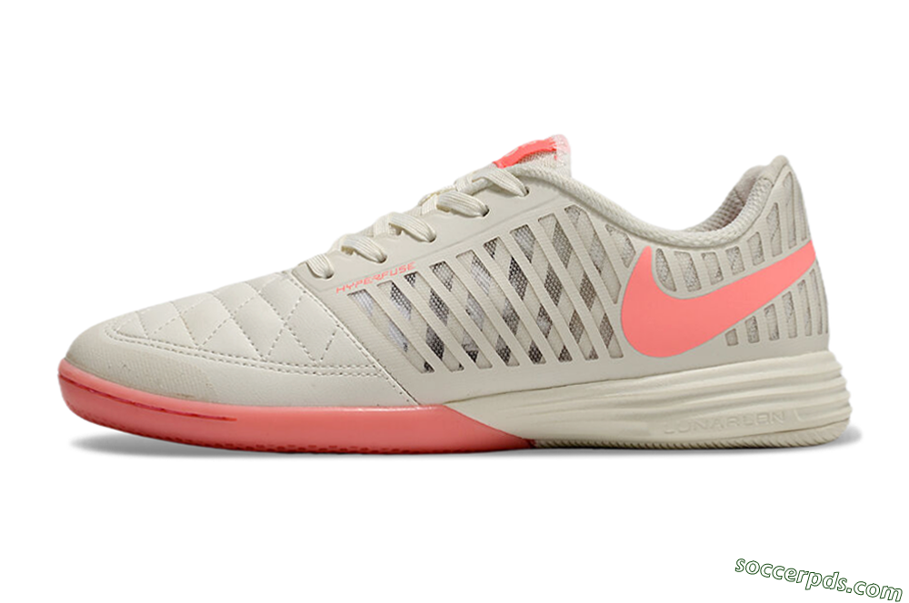 Nike Lunar Gato 2 IC Low-Tops Football Shoes - Beige/Pink 2