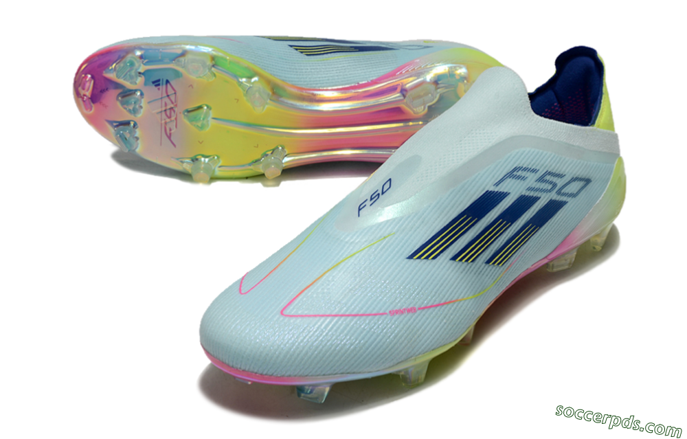 Adidas F50 Elite Laceless FG Low-Tops Football Boots - Jade/Blue/Yellow 3