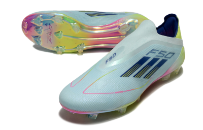 Adidas F50 Elite Laceless FG Low-Tops Football Boots - Jade/Blue/Yellow
