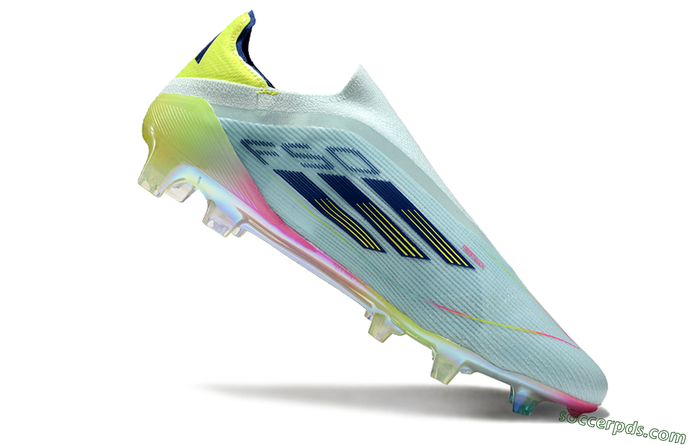 Adidas F50 Elite Laceless FG Low-Tops Football Boots - Jade/Blue/Yellow 4