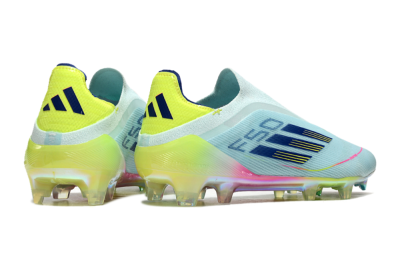 Adidas F50 Elite Laceless FG Low-Tops Football Boots - Jade/Blue/Yellow