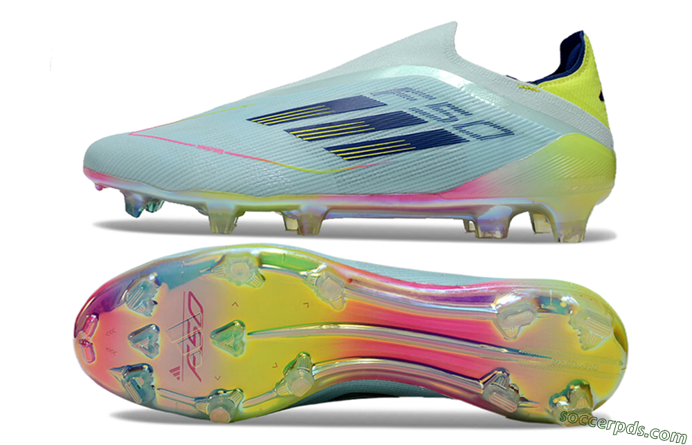 Adidas F50 Elite Laceless FG Low-Tops Football Boots - Jade/Blue/Yellow 0