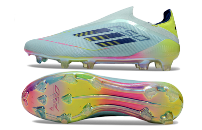 Adidas F50 Elite Laceless FG Low-Tops Football Boots - Jade/Blue/Yellow