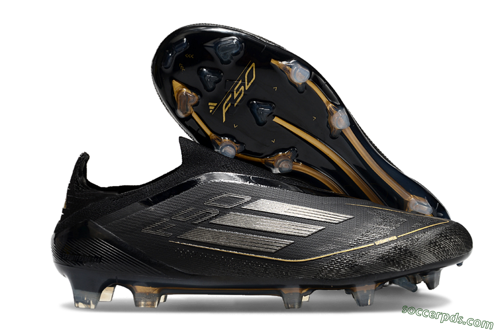 Adidas F50 Elite Laceless FG Low-Tops Football Boots - Black/Silver/Gold 1