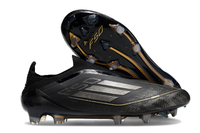Adidas F50 Elite Laceless FG Low-Tops Football Boots - Black/Silver/Gold