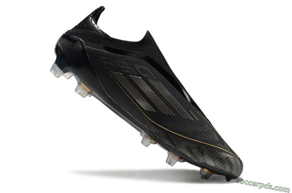 Adidas F50 Elite Laceless FG Low-Tops Football Boots - Black/Silver/Gold 4