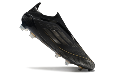 Adidas F50 Elite Laceless FG Low-Tops Football Boots - Black/Silver/Gold