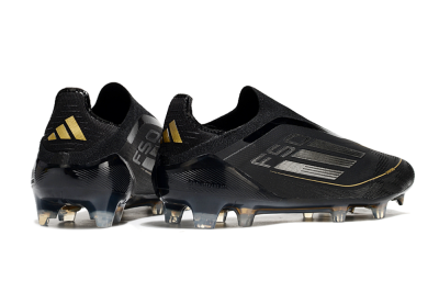Adidas F50 Elite Laceless FG Low-Tops Football Boots - Black/Silver/Gold