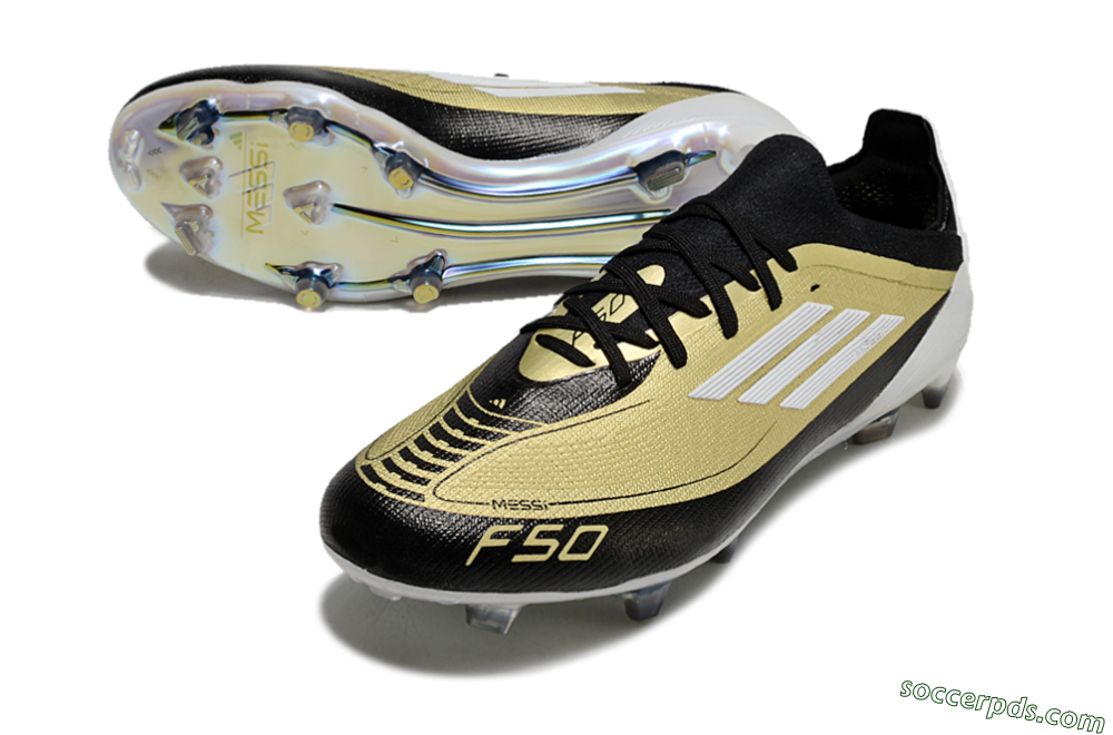 Adidas F50 Elite FG Low-Tops Football Boots - Gold/Black/White 3