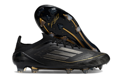 Adidas F50 Elite FG Low-Tops Football Boots - Black/Silver/Gold