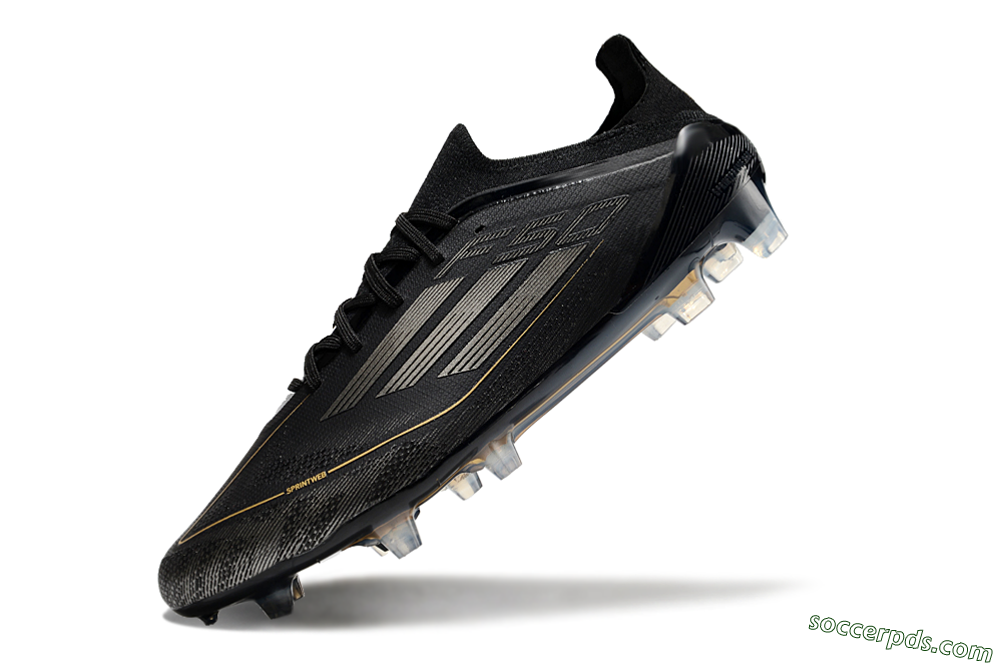 Adidas F50 Elite FG Low-Tops Football Boots - Black/Silver/Gold 5