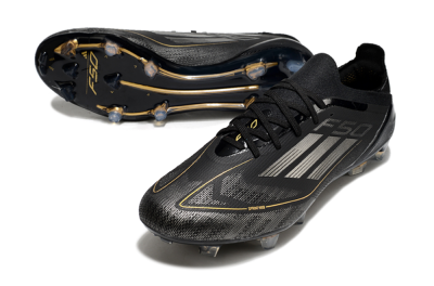 Adidas F50 Elite FG Low-Tops Football Boots - Black/Silver/Gold