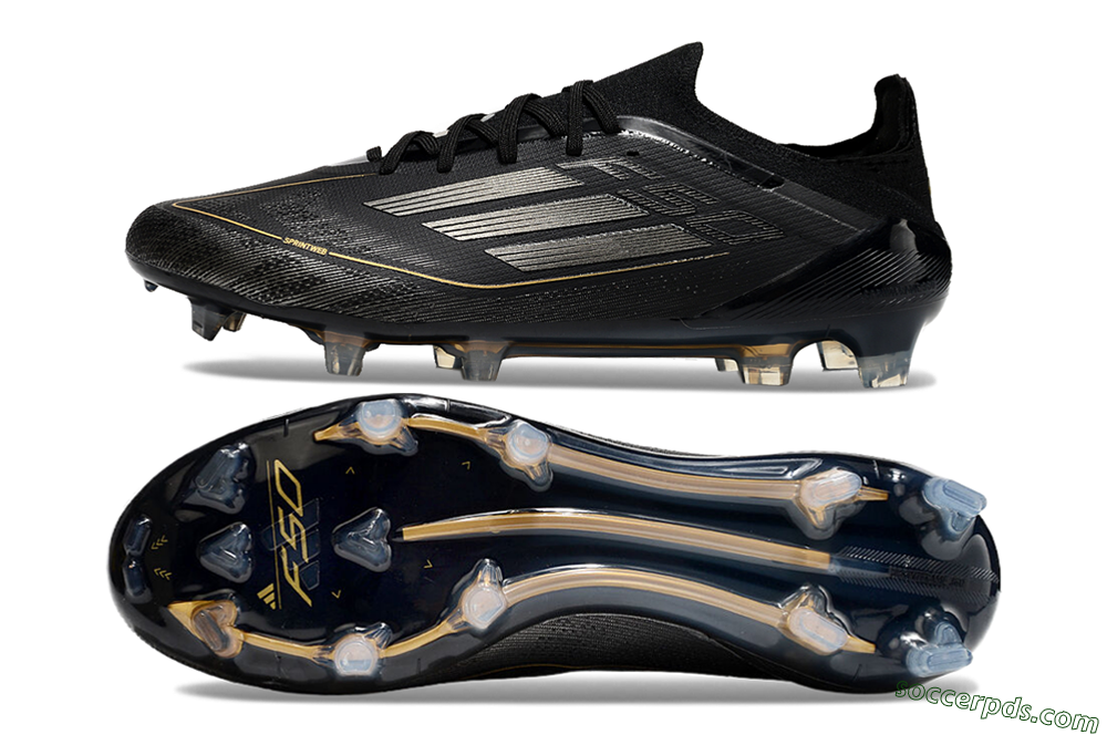 Adidas F50 Elite FG Low-Tops Football Boots - Black/Silver/Gold 0
