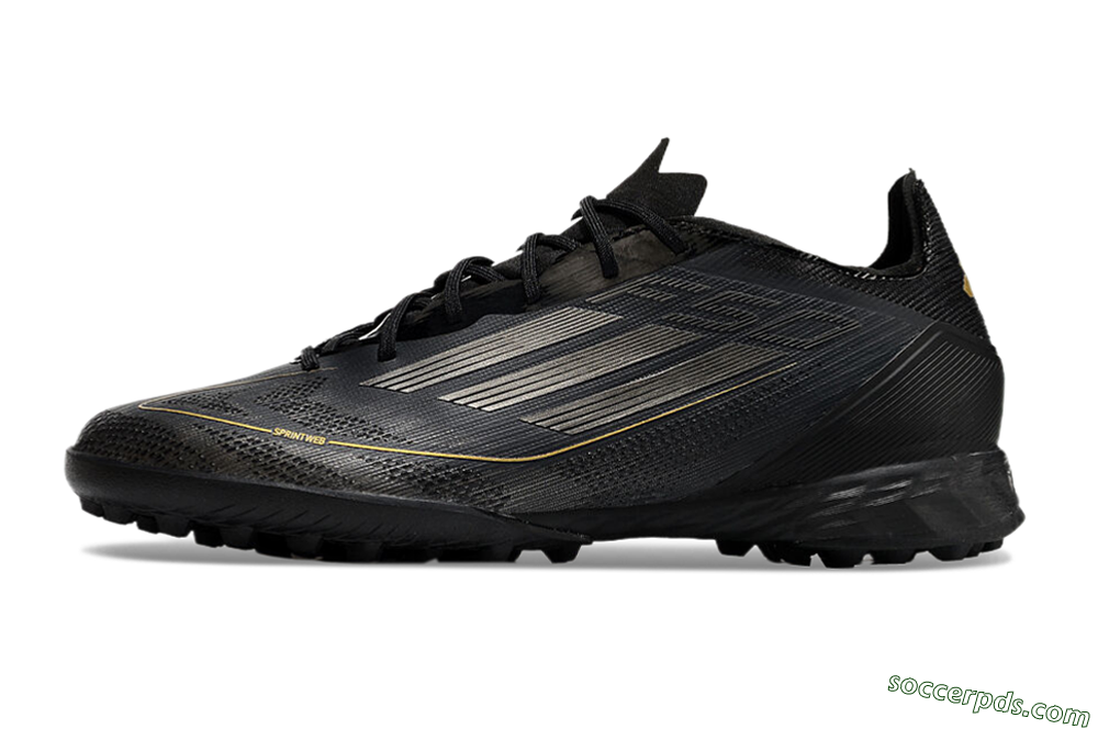 Adidas F50 Pro TF Low-Tops Football Shoes - Black/Silver/Gold 2