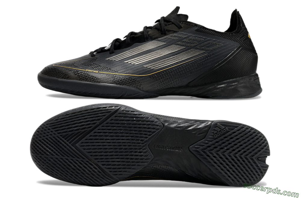 Adidas F50 Pro IC Low-Tops Football Shoes - Black/Silver/Gold 0