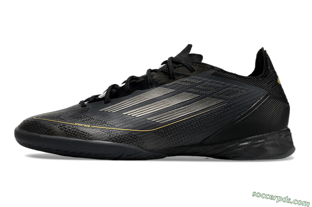 Adidas F50 Pro IC Low-Tops Football Shoes - Black/Silver/Gold 2