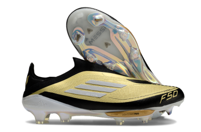 Adidas F50+ Lightstrike Pro Laceless FG Low-Tops Football Boots - Gold/Black/White