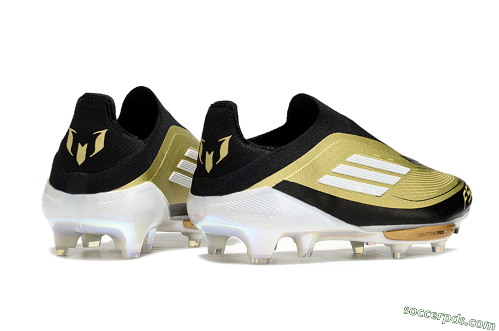 Adidas F50+ Lightstrike Pro Laceless FG Low-Tops Football Boots - Gold/Black/White 6