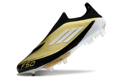 Adidas F50+ Lightstrike Pro Laceless FG Low-Tops Football Boots - Gold/Black/White