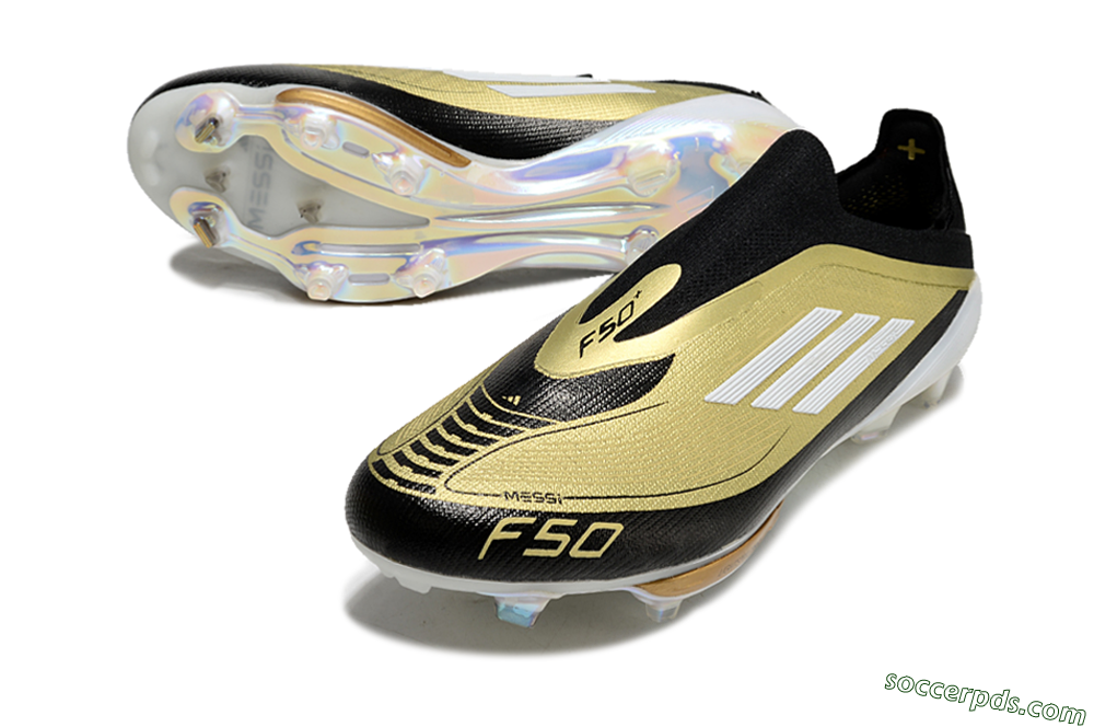 Adidas F50+ Lightstrike Pro Laceless FG Low-Tops Football Boots - Gold/Black/White 3