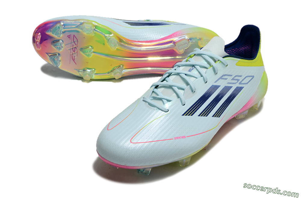 Adidas F50 Elite FG Low-Tops Football Boots - Jade/Blue/Yellow 3