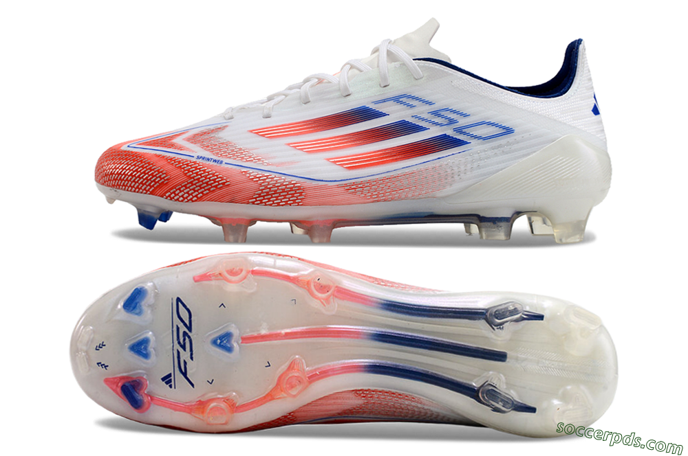 Adidas F50 Elite FG Low-Tops Football Boots - White/Red/Blue 0