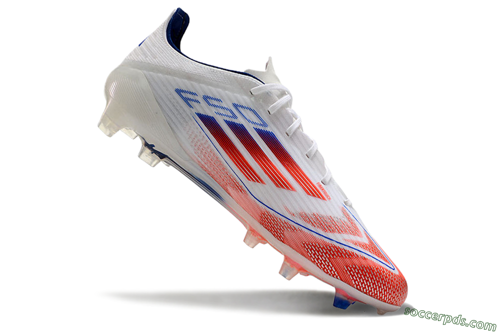 Adidas F50 Elite FG Low-Tops Football Boots - White/Red/Blue 4