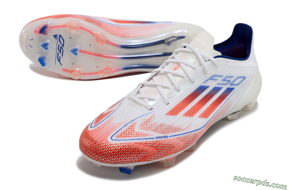 Adidas F50 Elite FG Low-Tops Football Boots - White/Red/Blue 3